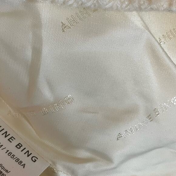 Anine Bing Anitta V-Neck Jacket Ivory Woven Women’s Sz M - Picture 10 of 12